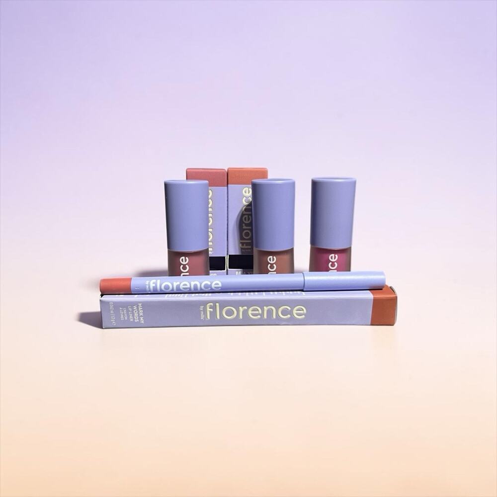Florence By Mills Liquid Lip And Lip Liner Set Of 4 New